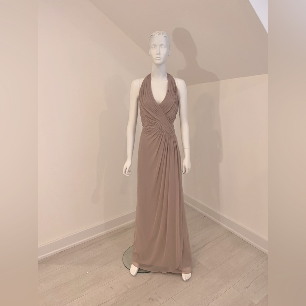 Dessy Bridesmaid#2992-size 16-Topaz. NWT Lux Chiffon ruched halter